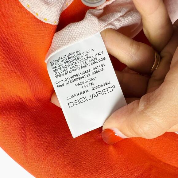 Dsquared2 Single-Breasted Orange Cotton Silk‎ Blazer Men’s Size 48 - Picture 7 of 10